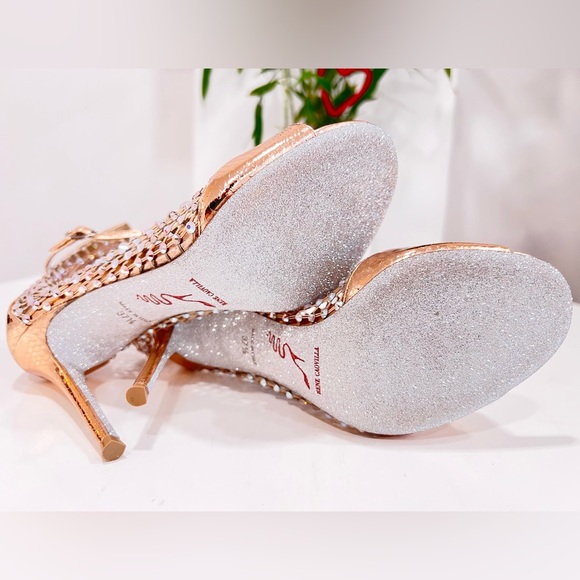 Rene Caovilla Mesh and Metallic Net boots Galaxia Embellished Sandals - Picture 9 of 16